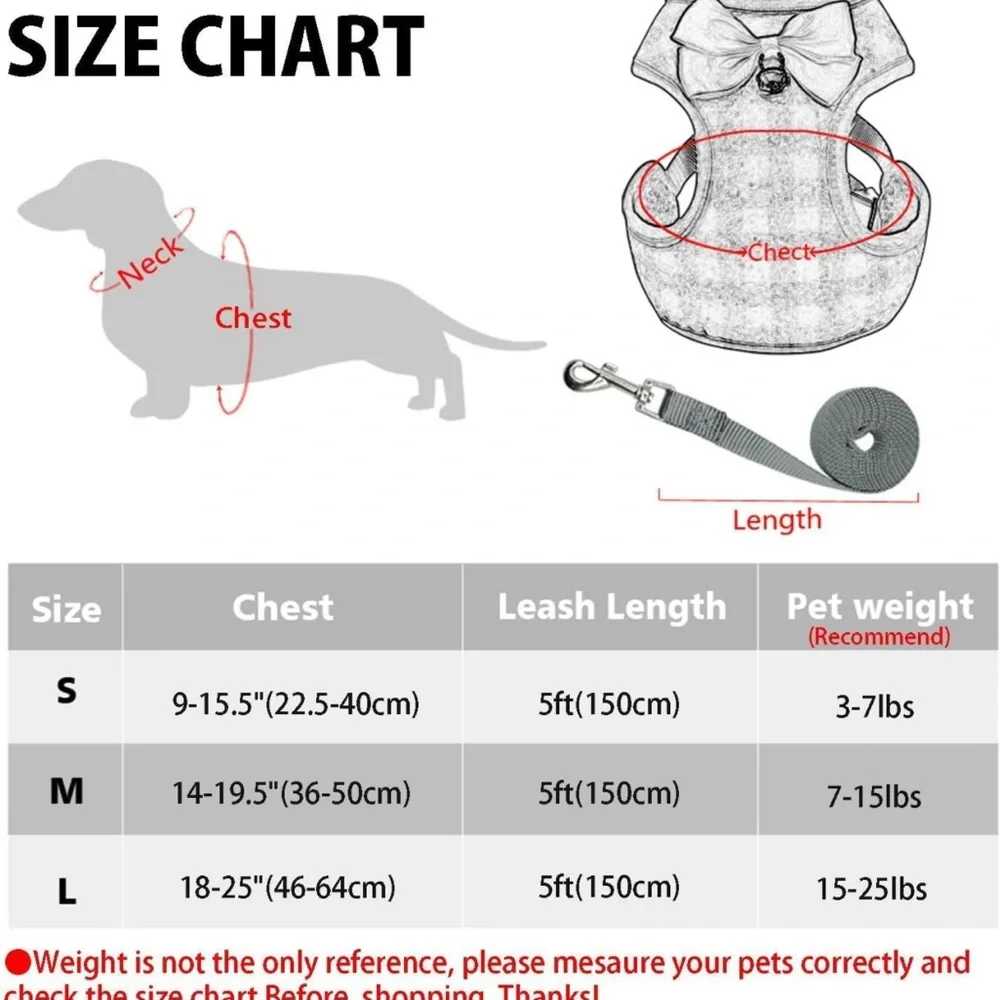 Small Dog & Cat Harness & Leash Set - No Pull Pet Harness -1 left
